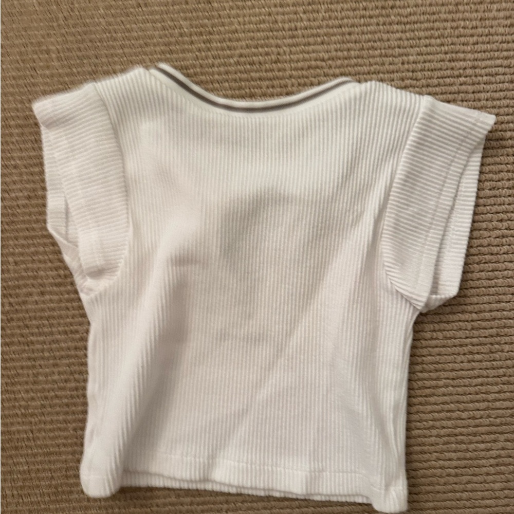 White Ribbed Top - Picture 2 of 2
